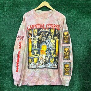 Cannibal Corpse Live Cannibalism Death Metal Band Tie-Dye LS Shirt Extra Large